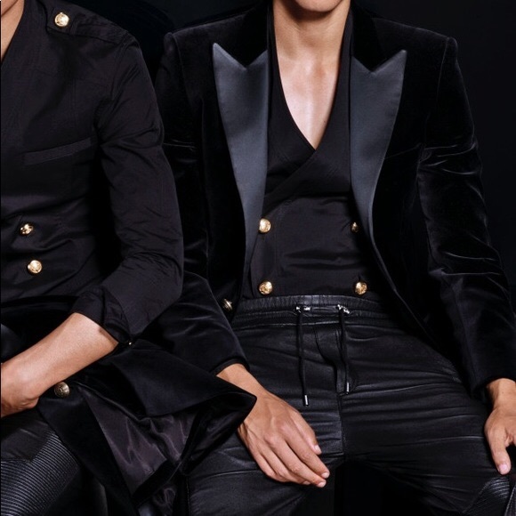 AUTH Balmain x HM Velvet Blazer - Picture 3 of 6